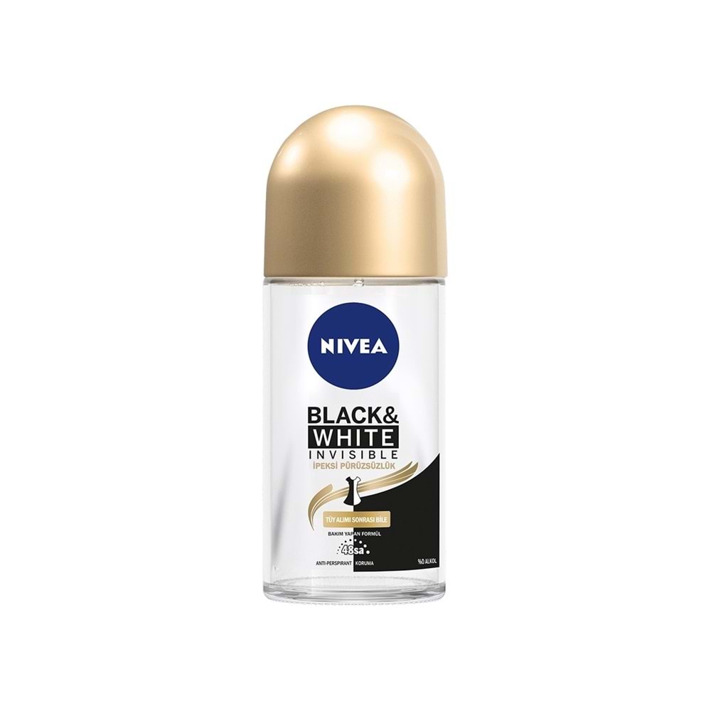 Roll-On Deodorant Nivea Black-White Invisible İpeksi Pürüzsüzlük 50ml