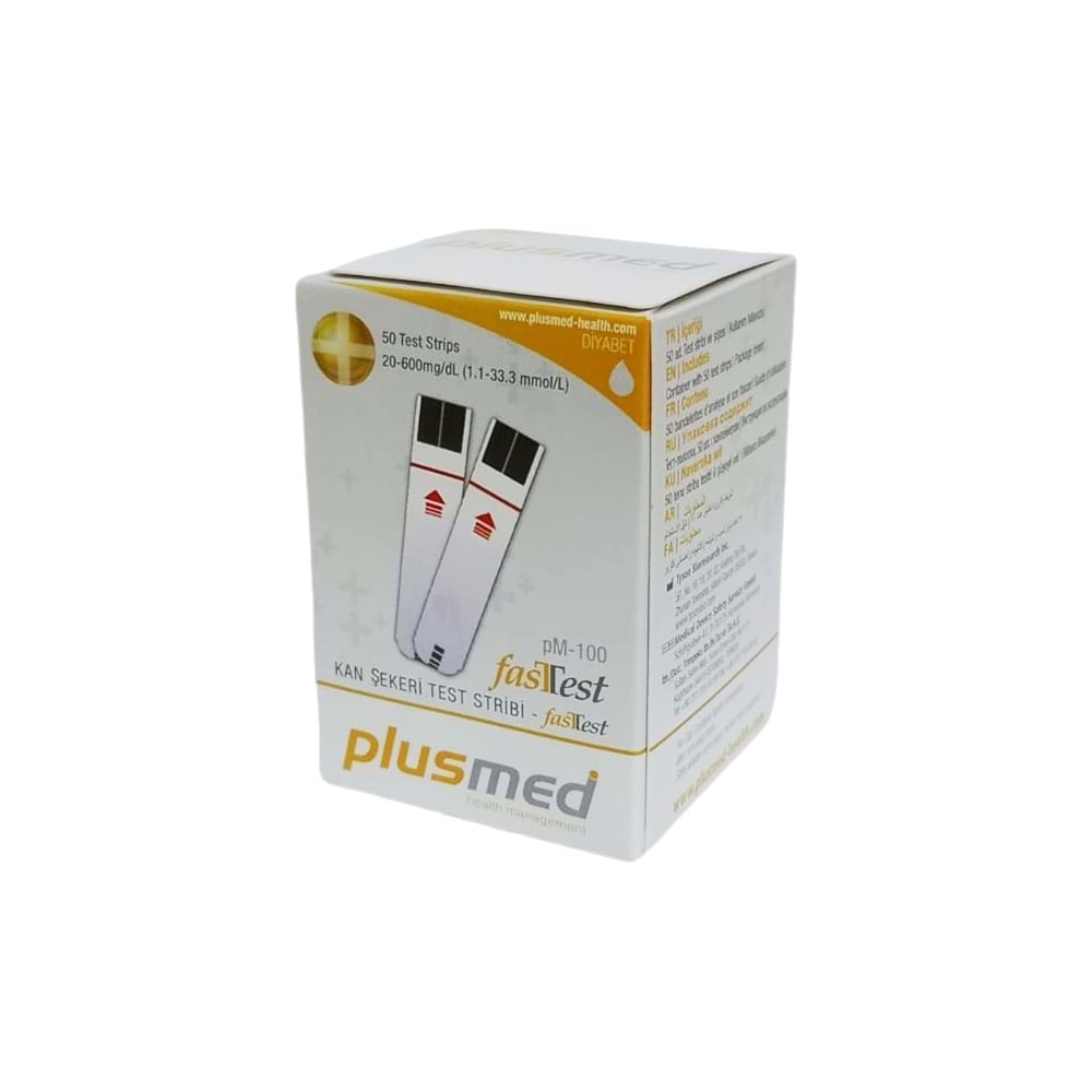 Kan Şekeri (Glikoz) Test Stribi Plusmed Fasttest PM-100 50li